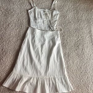 Commense White Two-Piece Skirt Set